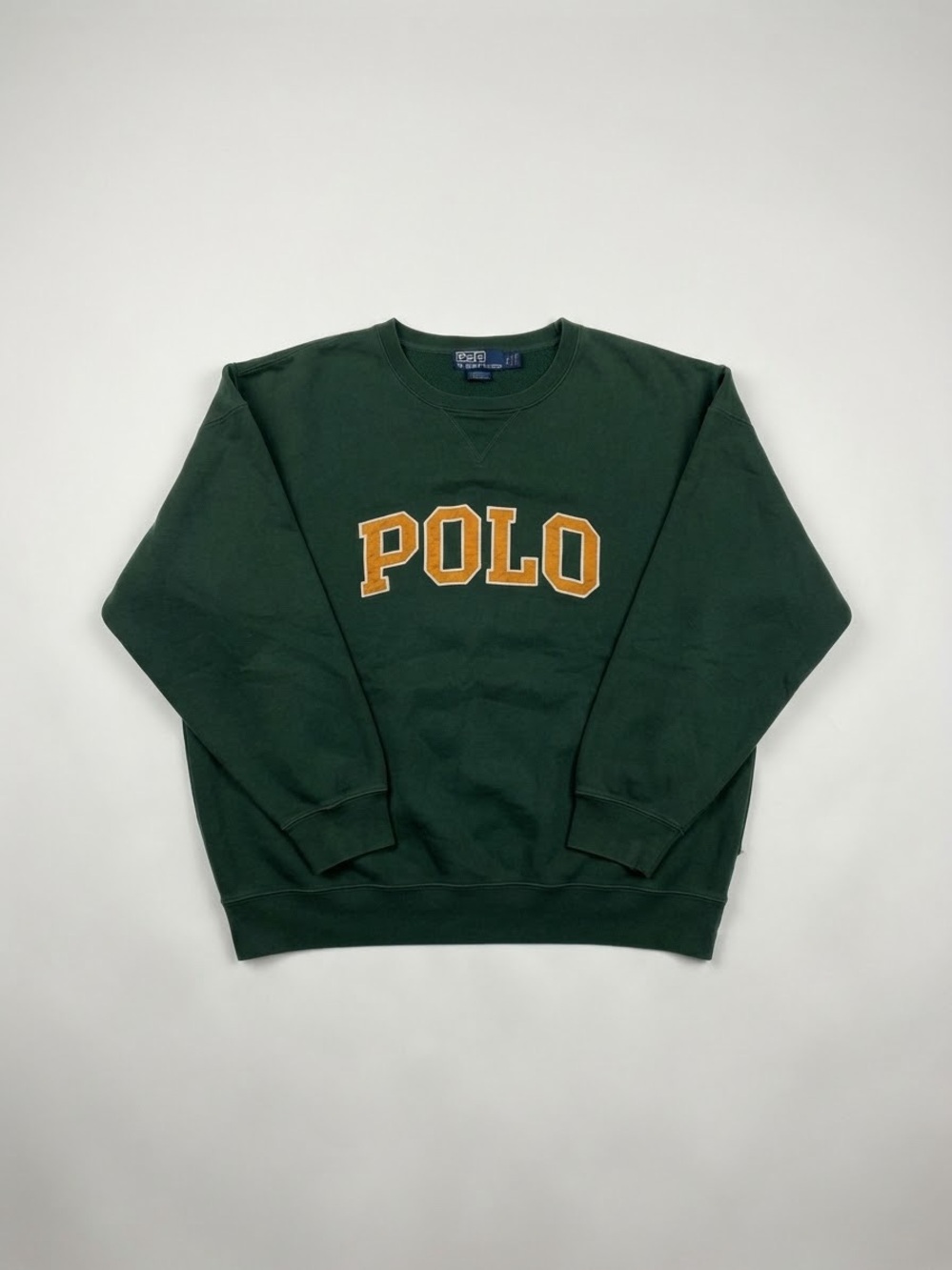 VintPolo Ralph Lauren Vintage XXL Forest Green Block Spellout Sweatshirt 90s